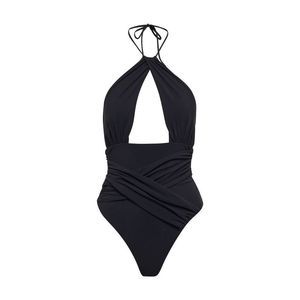 NENSI DOJAKA CROSSED FONT ONE PIECE SWIMSUIT WITH OPEN BACK